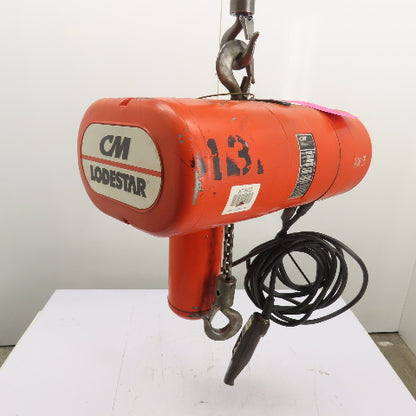 CM Lodestar Model L 1Ton 2000LB Electric Chain Hoist 12' Lift 16FPM 230/460 3Ph