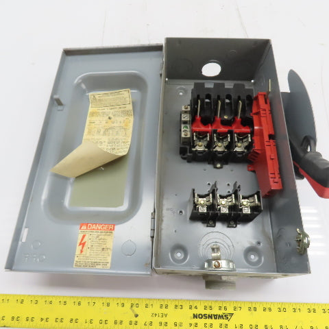 Square D H362N 60A 3-Pole Single Throw Fusible Safety Disconnect Switch 600VAC