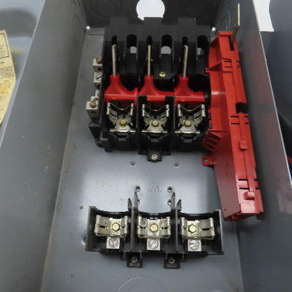 Square D H362N 60A 3-Pole Single Throw Fusible Safety Disconnect Switch 600VAC
