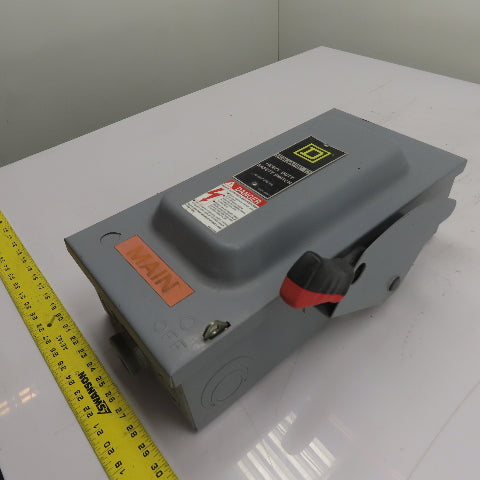 Square D H362N 60A 3-Pole Single Throw Fusible Safety Disconnect Switch 600VAC