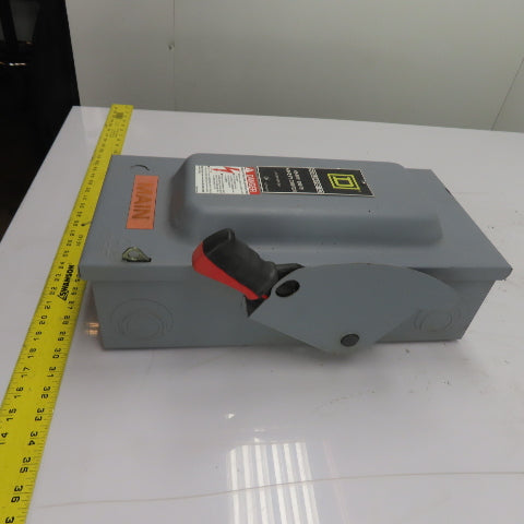 Square D H362N 60A 3-Pole Single Throw Fusible Safety Disconnect Switch 600VAC