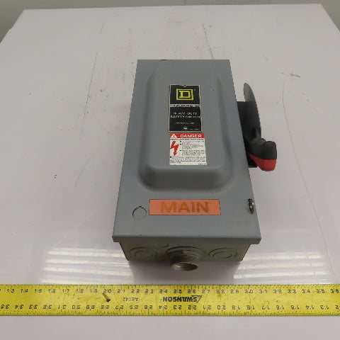 Square D H362N 60A 3-Pole Single Throw Fusible Safety Disconnect Switch 600VAC