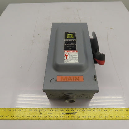 Square D H362N 60A 3-Pole Single Throw Fusible Safety Disconnect Switch 600VAC