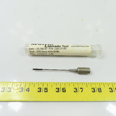 Drill Masters Eldorado Tool 0.0602 x 3.50" Solid Carbide STD Deep Hole Drill