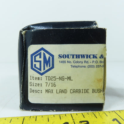 Southwick & Meister TD25-NS-ML Collet 7/16" Max Land Carbide