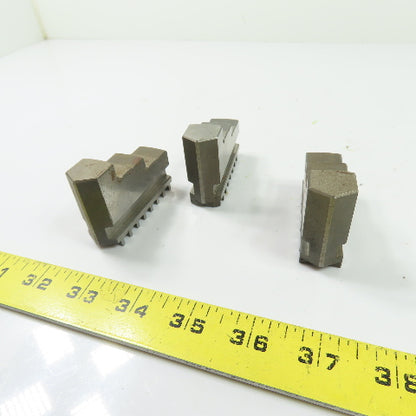 3-Jaw Lathe Chuck Jaws 2.5" x 0.73" x 1.75" Tall Set Of 3