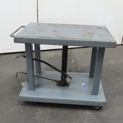 Wesco LTL-20-2436 1 Ton 36" x 24" Foot Powered Lift Table Die Cart 30"-48" Lift