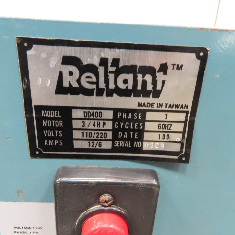 Reliant DD400 110V 1Ph 3/4Hp Pedestal Balloon Contour Flap Sander