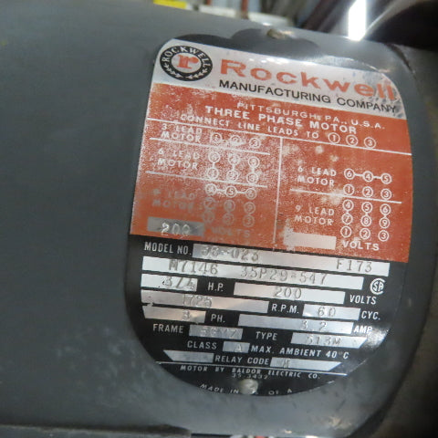 Rockwell 15-665 15" Vertical Drill Press 208V 3Ph 3/4Hp Tested