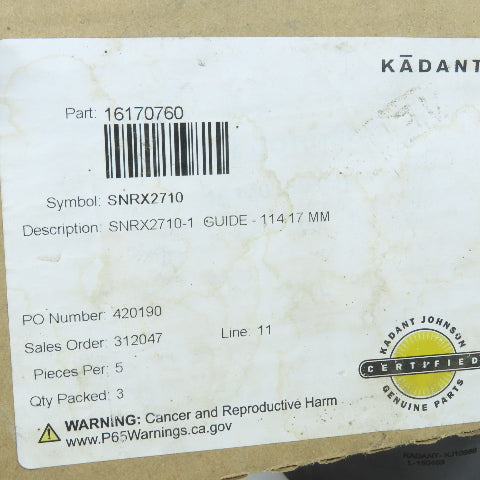 Kadant Johnson 16170760 SNRX2710 Rotary Joint Carbon Guide Ring 114.17mm