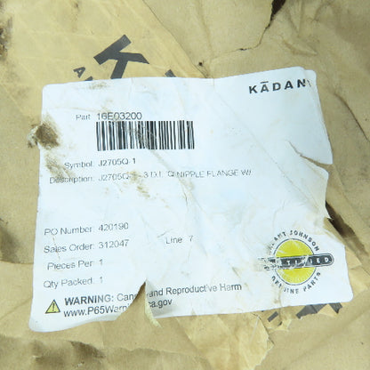 Kadant Johnson 16E03200 J2705Q-1 3" Ductile Iron Q Nipple Flange Assembly