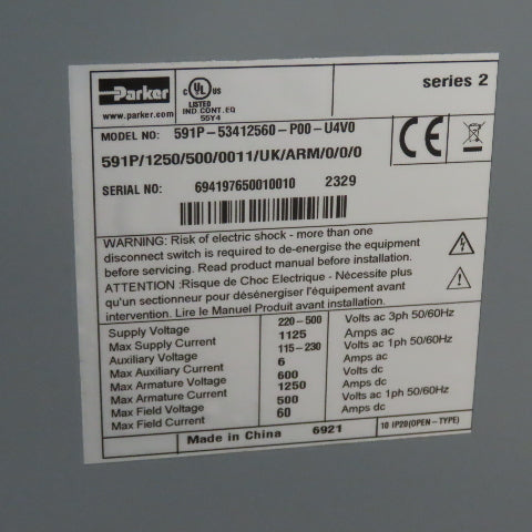 Parker 590PG-53000060-P00-U4 591PL-53412560-P00 1250A Regenerative DC Drive New