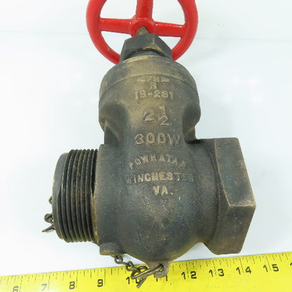 Powhatan 19-281 2-1/2" 300W Fire Hose Gate Valve UL Listed 978A