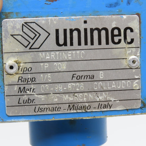 Unimec TP 204 1 Ton 1:5 Ratio Mechanical Screw Jack Actuator Drive
