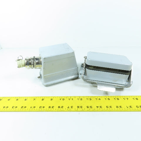 ILME N/A 48-Pin Heavy Duty Industrial Connector Hood & Base Enclosure 16A 400V