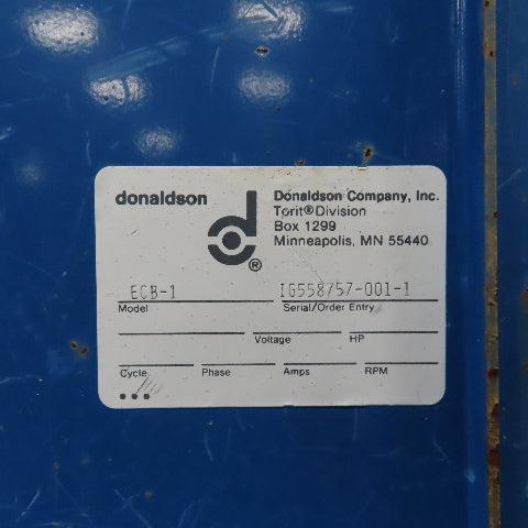 Torit ECB-1 5Hp 208-220/480V 3Ph Backdraft Booth Dust Collector 4500CFM Tested