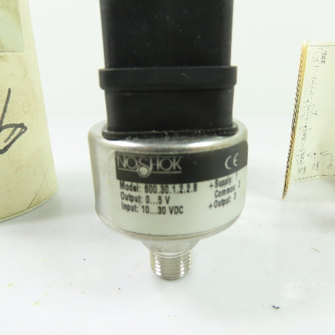 NOSHOK 600.30.1.2.2.8 Pressure Transmitter 0-30 PSI 0-5V Output 10-30VDC Input
