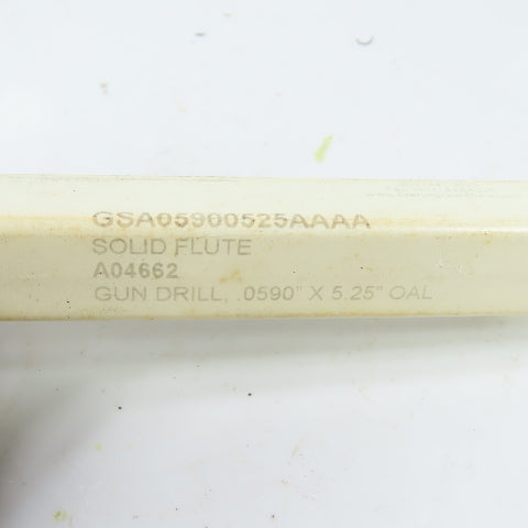 Sterling Gun Drills A04662 Carbide Tip Deep Hole Gun Drill .0590" x 5.25" OAL
