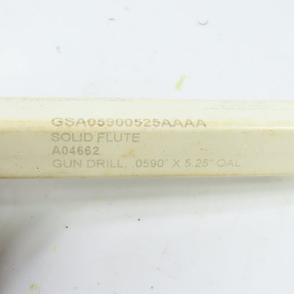 Sterling Gun Drills A04662 Carbide Tip Deep Hole Gun Drill .0590" x 5.25" OAL