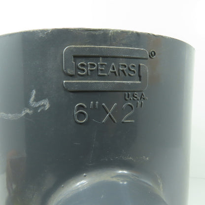 Spears 801-528 6" x 2" Schedule 80 PVC Reducing Tee Fitting