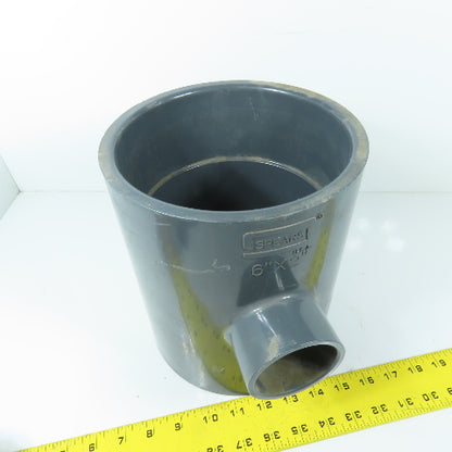 Spears 801-528 6" x 2" Schedule 80 PVC Reducing Tee Fitting