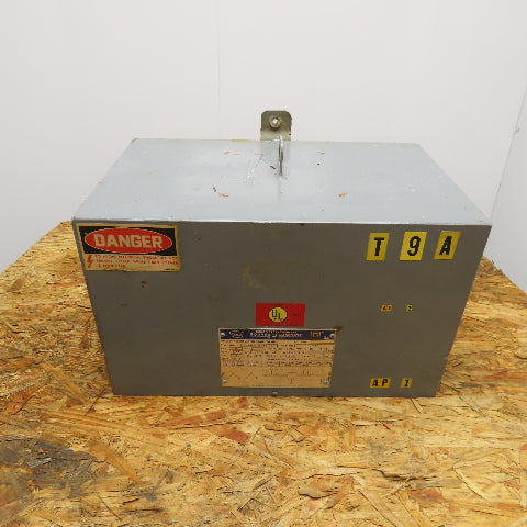 Square D 9T75F 9 KVA 3Ph Transformer 480V Pri 240V Sec Class AA Tested