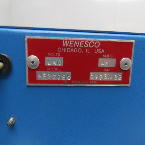 Wenesco HP7776B 240V 1Ph 46A Vacuum Heat Press Table CAL 9500 Temp Controller