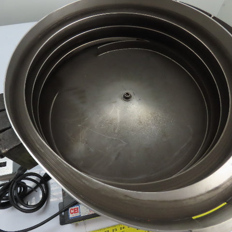 Carter Vibratory Parts Feeder 24" ID x 7" Deep Bowl 1Ph 115V W/ E100 Controller