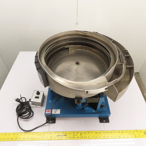 Carter Vibratory Parts Feeder 18"ID x 6" Deep Bowl 1Ph 115V W/ Bryant Controller