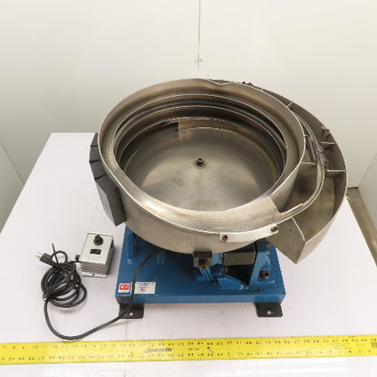Carter Vibratory Parts Feeder 18"ID x 6" Deep Bowl 1Ph 115V W/ Bryant Controller