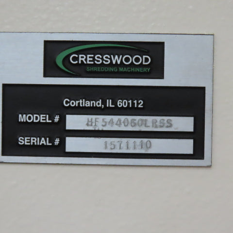 Cresswood Destroyer HF-544060LRSS 60Hp Hydraulic Ram Grinding Recycling Machine