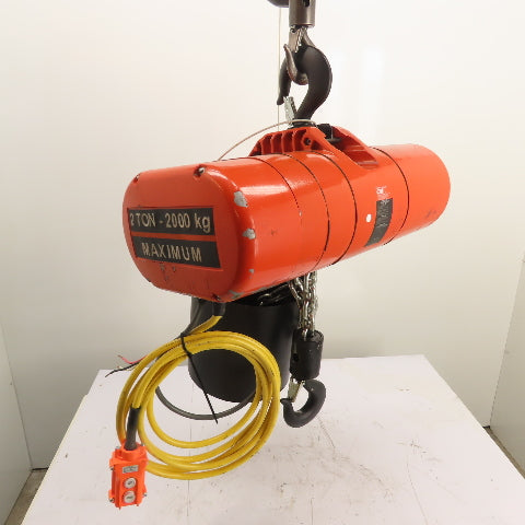 CM Lodestar Model RRS 2Ton 4000LB Electric Chain Hoist 20'Lift 16FPM 230/460 3Ph
