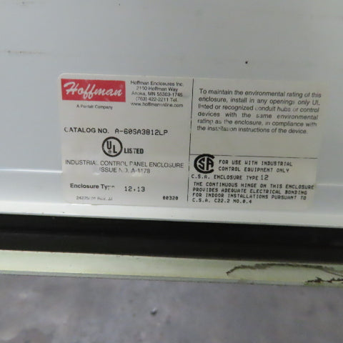 Hoffman 60SA3812LP 60" x 38" x 12" Free Standing Type 12,13 Electrical Enclosure