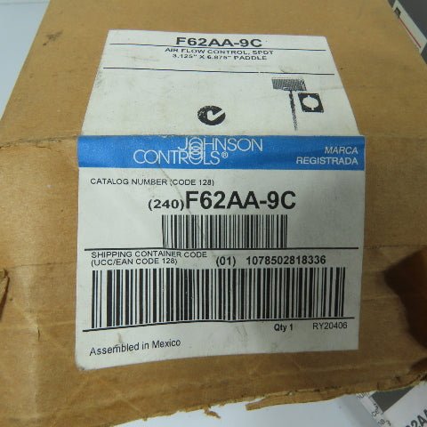 Johnson Controls F62AA-9C Air Flow Control SPDT 3.125" x 6.875" Paddle 115/230V