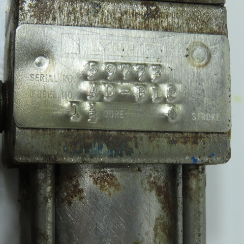 Lynair AD-B12 1-1/2" Bore 6" Stroke Air Hydraulic Airdraulic Cylinder