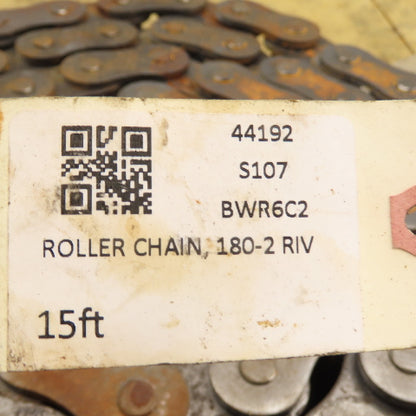 Renold 180 Double Strand Riveted Roller Chain 180-2 2-1/4" Pitch 15' L