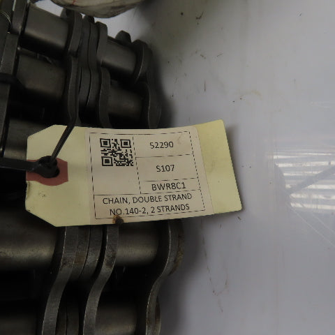 Tsubaki 6008742 140-2 Riveted Double Strand Roller Chain 70 Pitches 10ft - 2.5in