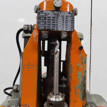 Burgmaster 6 Spindle Gang Drill Press 1/.5Hp 2 Speed 9" Throat 208-230/460V 3Ph