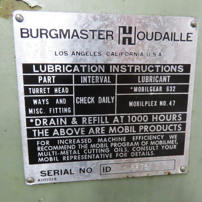 Burgmaster 6 Spindle Gang Drill Press 1/.5Hp 2 Speed 9" Throat 208-230/460V 3Ph
