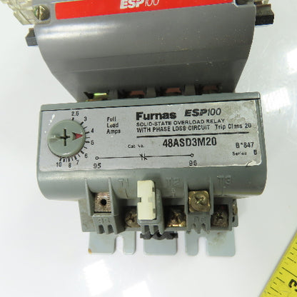 Furnas 14DS32A 600VAC 27A Motor Starter w/48ASD3M20 Overload Relay 120V Coil