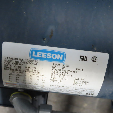 Lewco 58" Wide x 60" Long Powered Roller Conveyor 33FPM 208-480V 3Ph