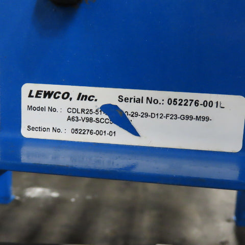 Lewco 58" Wide x 60" Long Powered Roller Conveyor 33FPM 208-480V 3Ph