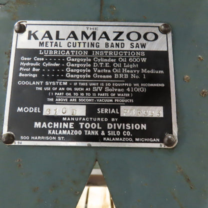 Kalamazoo 610 Metal Cutting Horizontal Band Saw 115/208-230V 1Ph 1/2Hp