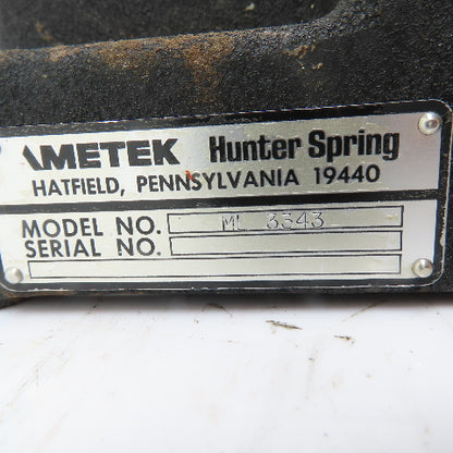 AMETEK Hunter Spring ML 3343 75 LB Force Gauge Mechanical Test Stand