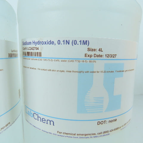LabChem LC242704 N/A Sodium Hydroxide 0.1N (0.1M) Size 4L Lot Of 2
