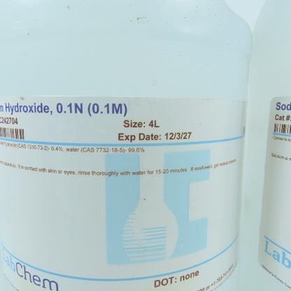 LabChem LC242704 N/A Sodium Hydroxide 0.1N (0.1M) Size 4L Lot Of 2