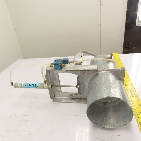 6" Pneumatic Blast Gate Damper Duct Assembly 120V Solenoid
