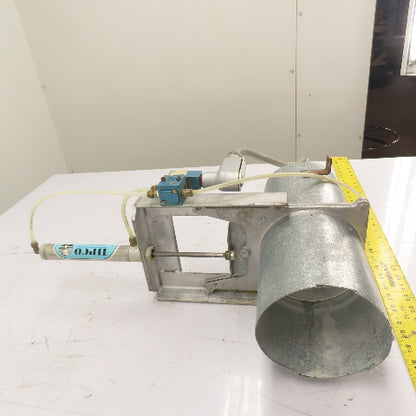 6" Pneumatic Blast Gate Damper Duct Assembly 120V Solenoid