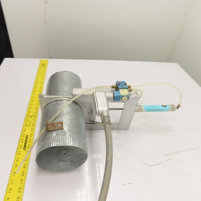 6" Pneumatic Blast Gate Damper Duct Assembly 120V Solenoid