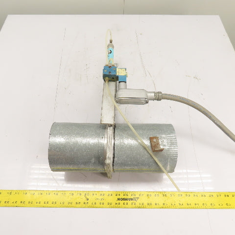 6" Pneumatic Blast Gate Damper Duct Assembly 120V Solenoid
